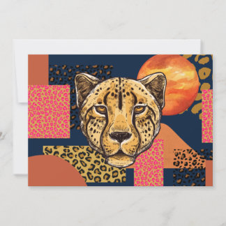 Modern Abstract Safari Cheetah Invitation
