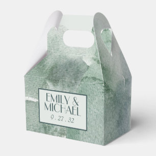 Modern Abstract Sage Green Moss WatercoloFavor Box