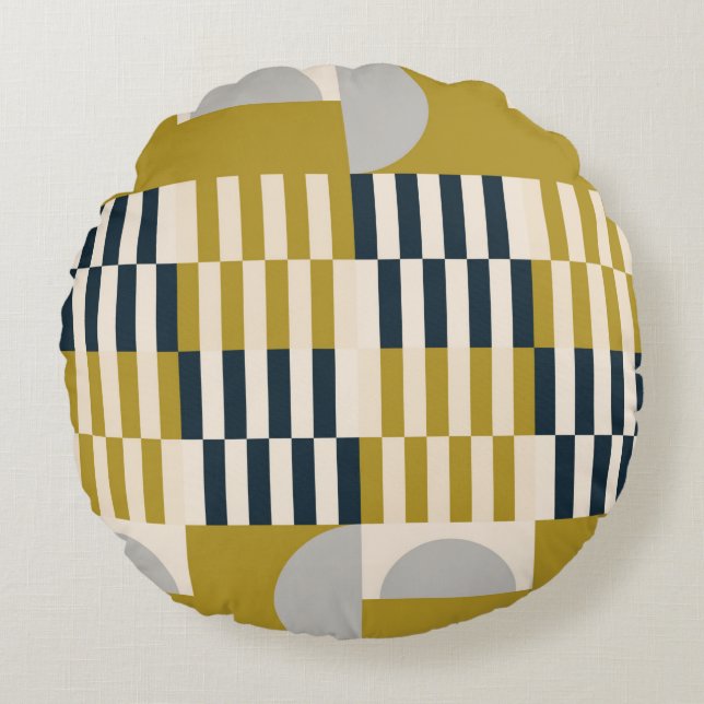 Modern abstract seamless geometric pattern with se round cushion (Front)