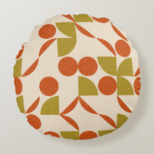 Modern abstract seamless geometric pattern with se round cushion