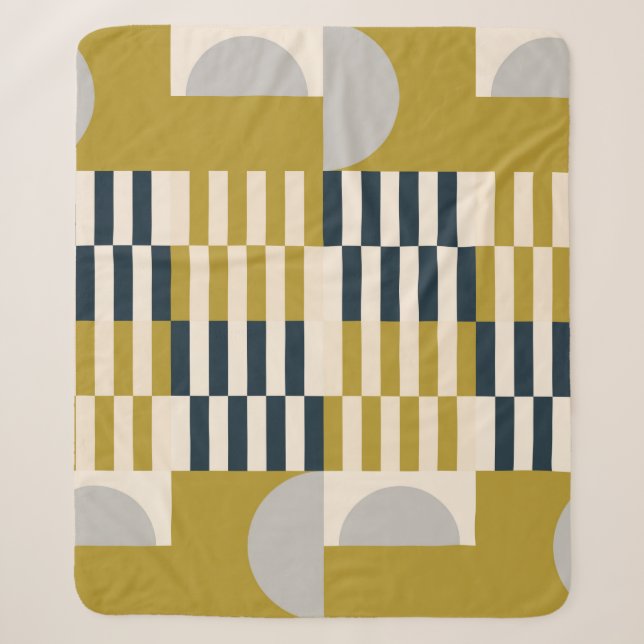 Modern abstract seamless geometric pattern with se sherpa blanket (Front)
