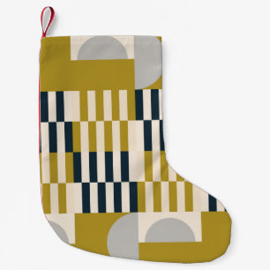 Modern abstract seamless geometric pattern with se small christmas stocking