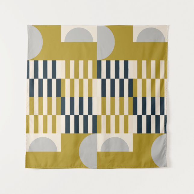Modern abstract seamless geometric pattern with se tapestry (Front)