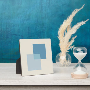 Modern Abstract Shades of Blue, Minimalist Design Plaque