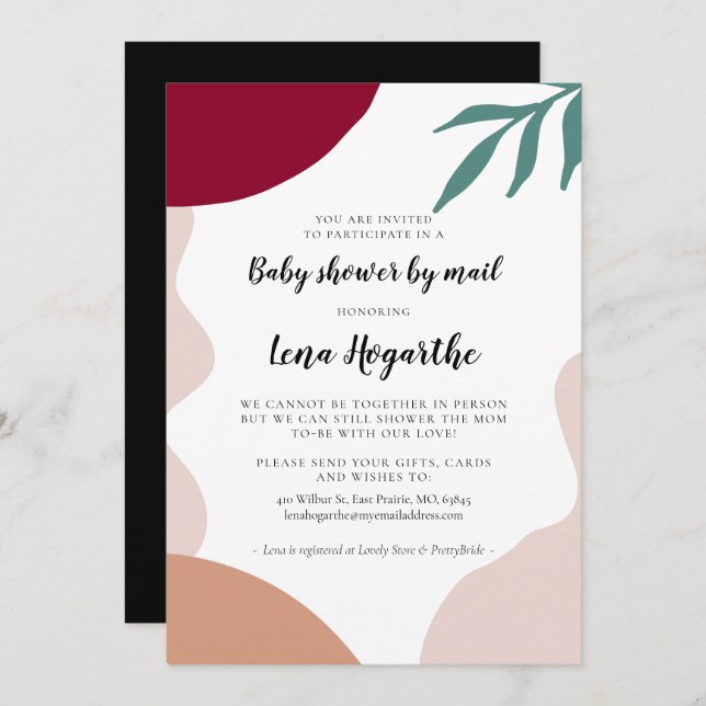 Modern abstract shapes Baby Shower by mail Invitation (Front/Back)