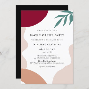 Modern abstract shapes Bachelorette Party Invitation