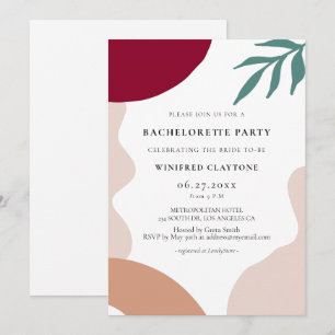 Modern abstract shapes Bachelorette Party Invitation