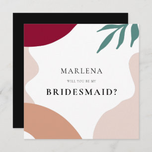 Modern abstract shapes Bridesmaid proposal card