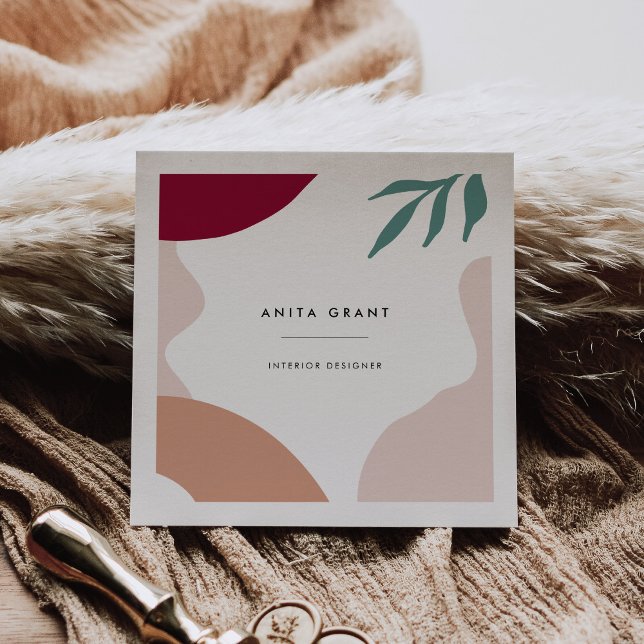 Modern abstract shapes contemporary square business card (Creator Uploaded)