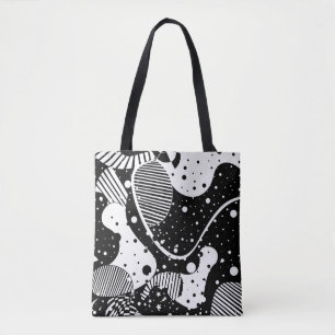 Modern Abstract Shapes In Black & White Tote Bag
