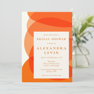 Modern Abstract Shapes in Orange Bridal Shower Inv Invitation