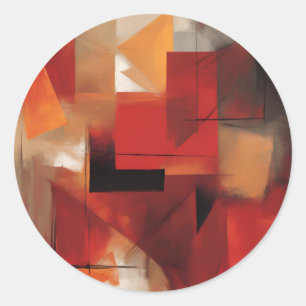 Modern Abstract Shapes Painting Colourful Art Classic Round Sticker