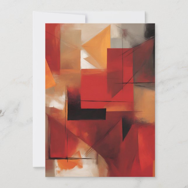 Modern Abstract Shapes Painting Colourful Art Holiday Card (Front)