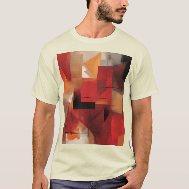 Modern Abstract Shapes Painting Colourful Art T-Shirt (Front)