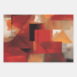 Modern Abstract Shapes Painting Colourful Art Wrapping Paper Sheet