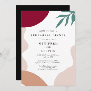 Modern abstract shapes rehearsal dinner invitation