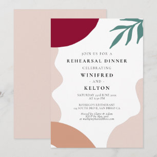 Modern abstract shapes rehearsal dinner invitation