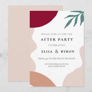 Modern abstract shapes wedding after party invitation