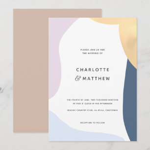 Modern Abstract Shapes Wedding Invitation