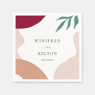 Modern abstract shapes wedding paper napkin