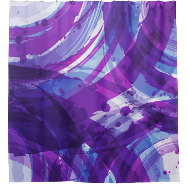 Modern Abstract Shower Curtain (Front)