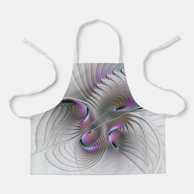 Modern Abstract Shy Fantasy Figure Fractal Art Apron (Front)
