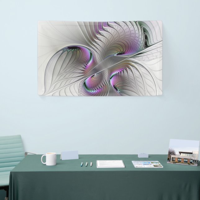 Modern Abstract Shy Fantasy Figure Fractal Art Banner (Tradeshow)