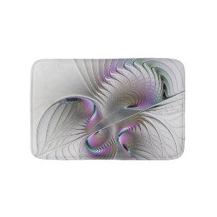 Modern Abstract Shy Fantasy Figure Fractal Art Bath Mat