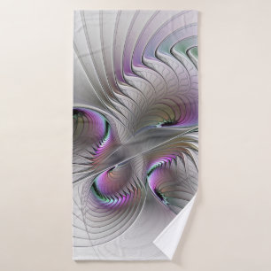Modern Abstract Shy Fantasy Figure Fractal Art Bath Towel