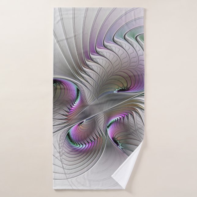 Modern Abstract Shy Fantasy Figure Fractal Art Bath Towel (Bath Towel)
