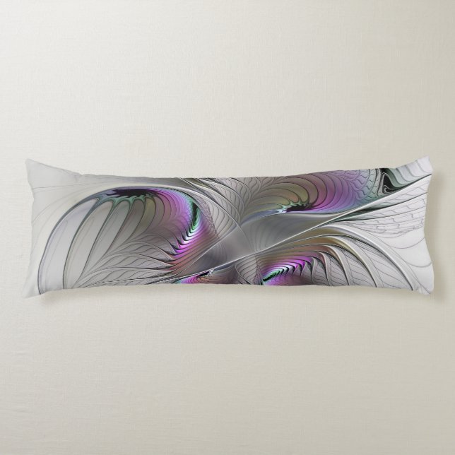 Modern Abstract Shy Fantasy Figure Fractal Art Body Cushion (Front)
