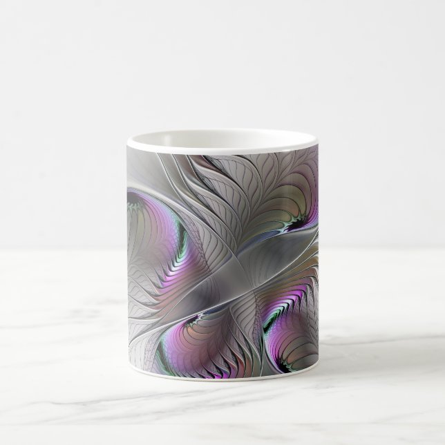 Modern Abstract Shy Fantasy Figure Fractal Art Coffee Mug (Center)