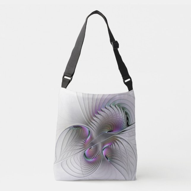 Modern Abstract Shy Fantasy Figure Fractal Art Crossbody Bag (Front)