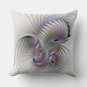 Modern Abstract Shy Fantasy Figure Fractal Art Cushion