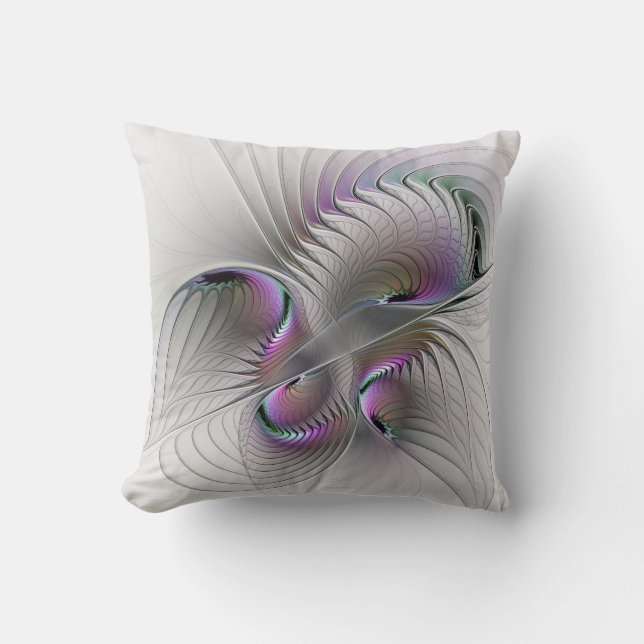 Modern Abstract Shy Fantasy Figure Fractal Art Cushion (Front)