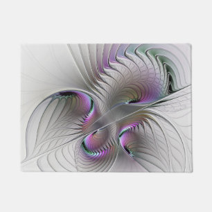 Modern Abstract Shy Fantasy Figure Fractal Art Doormat