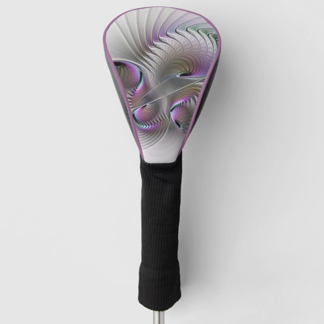 Modern Abstract Shy Fantasy Figure Fractal Art Golf Head Cover (Front)