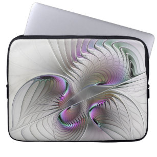 Modern Abstract Shy Fantasy Figure Fractal Art Laptop Sleeve