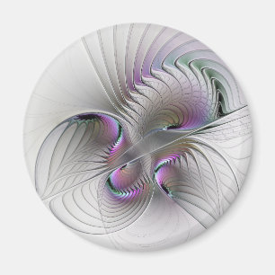 Modern Abstract Shy Fantasy Figure Fractal Art Magnet