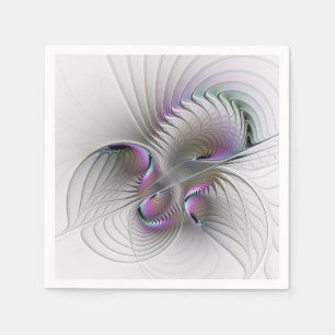 Modern Abstract Shy Fantasy Figure Fractal Art Napkin