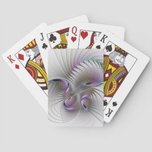 Modern Abstract Shy Fantasy Figure Fractal Art Playing Cards