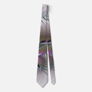 Modern Abstract Shy Fantasy Figure Fractal Art Tie