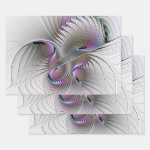 Modern Abstract Shy Fantasy Figure Fractal Art Wrapping Paper Sheet