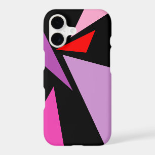 Modern Abstract Simple Geometric Red pink Black