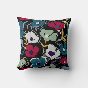 Modern abstract simple little flowers and leaves e cushion