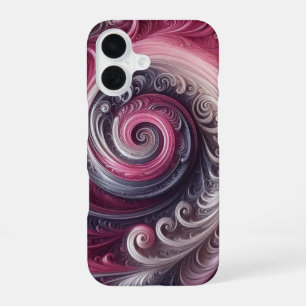 Modern Abstract Simple Swirling Pink and Purple iPhone 16 Case
