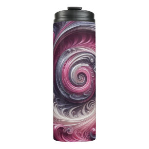 Modern Abstract Simple Swirling Pink and Purple Thermal Tumbler