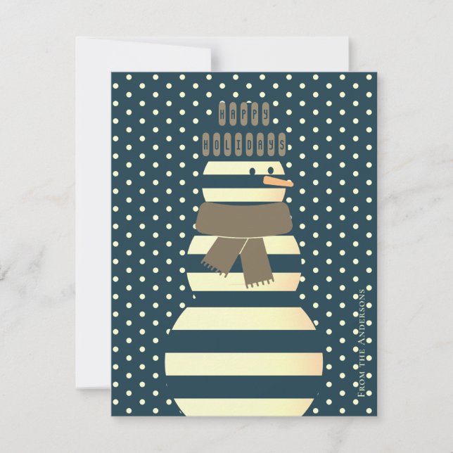 Modern abstract snowman illustration christmas  holiday card (Front)