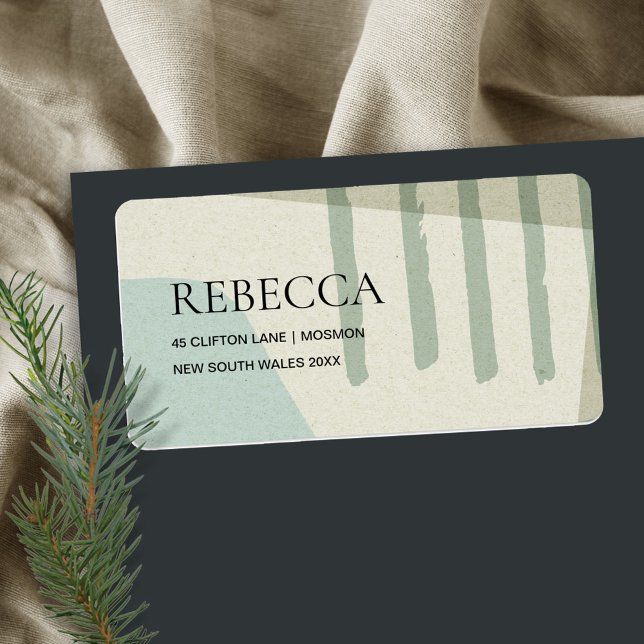 MODERN ABSTRACT SOFT AQUA BLUE ARTISTIC ADDRESS LABEL (Creator Uploaded)