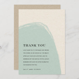 MODERN ABSTRACT SOFT SUBTLE AQUA BLUE WEDDING THANK YOU CARD